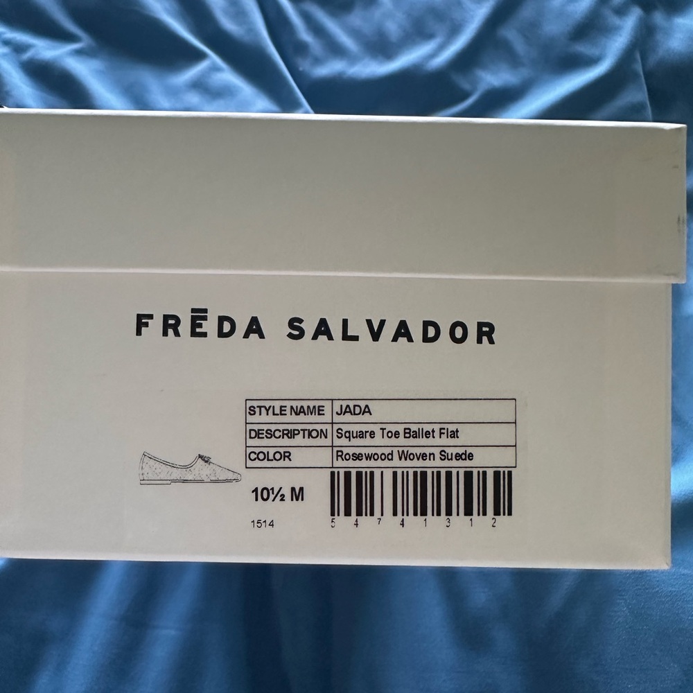 NEW Freda Salvador Jada Flat in Rosewood woven suede - Picture 8 of 8